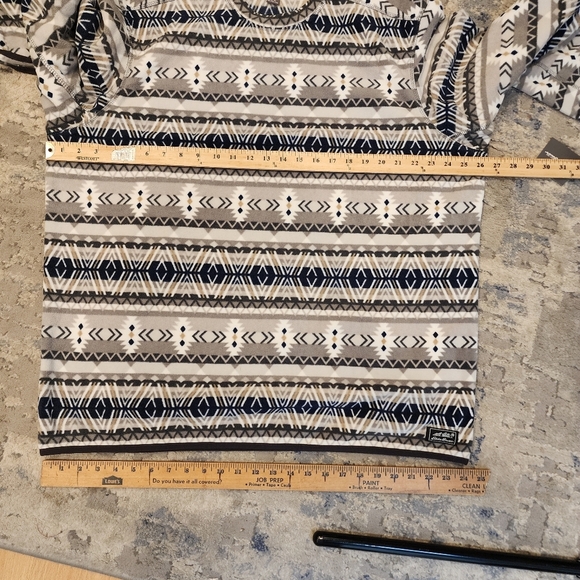 NWT Eddie Bauer Fleece Pullover Size XL Grey Blue Fairisle Aztec Winter - Picture 3 of 14
